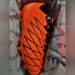 Kids Orange And Black Soccer Cleats